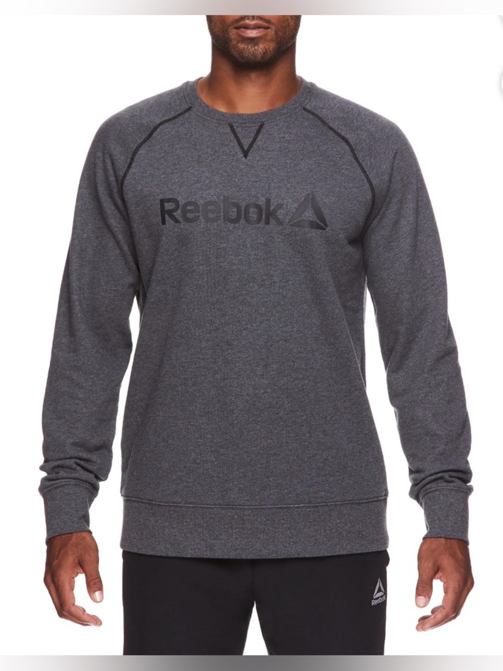 Reebok Men’s Gray Logo Long Sleeve Crewneck Pullover Sweatshirt! Size Small.